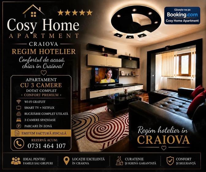 Apartament cu 3 camere semidecomandat în Central