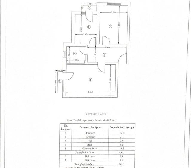 Apartament cu 2 camere decomandat în Frumoasa
