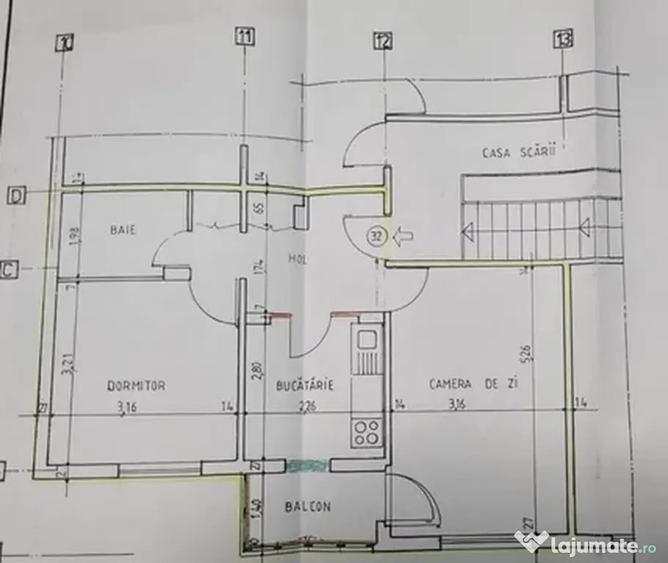 Apartament cu 3 camere decomandat în Republicii