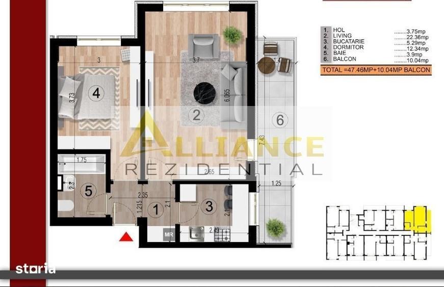 2 CAMERE | 57.50 MP | CAMPUS SCOLAR 650M | METROU 15 MIN | 106.000 - 6