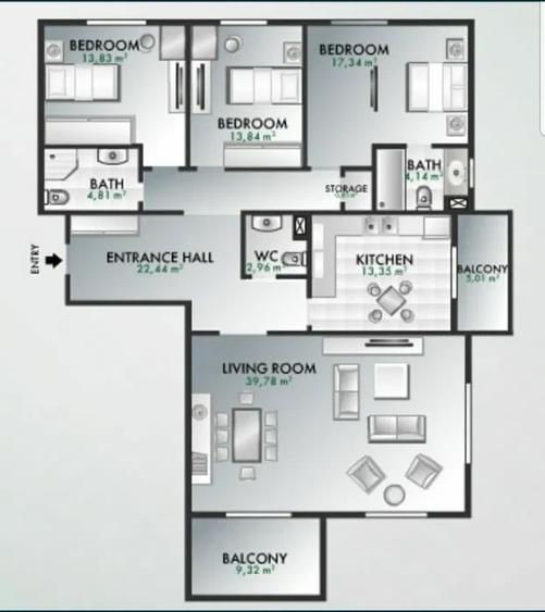 Emerald Residence 4 camere cu parcare si boxa - 7