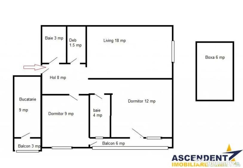 Apartament cu 3 camere decomandat în Drumul Poienii