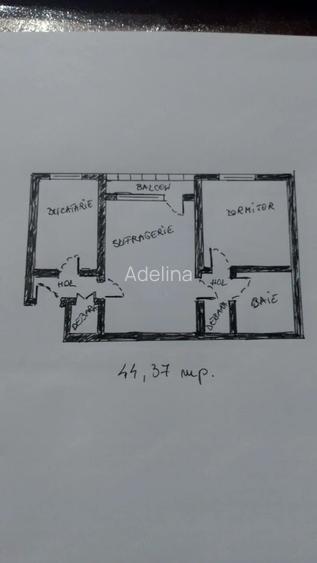 Vinzare-apartament 2 camere-44,37m.p.-str Republici-Medgidia