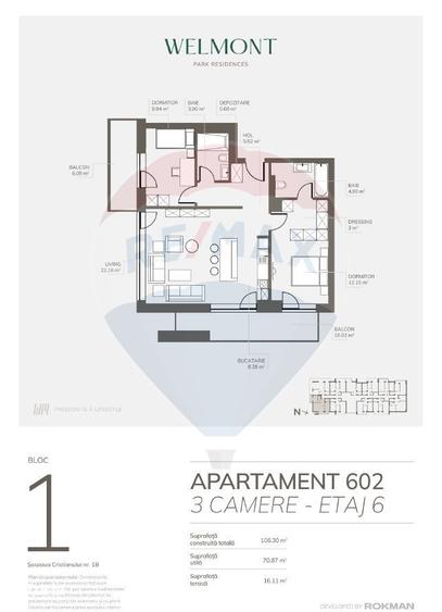 Apartament 3 camere open-space | Welmont by ROKMAN - 1