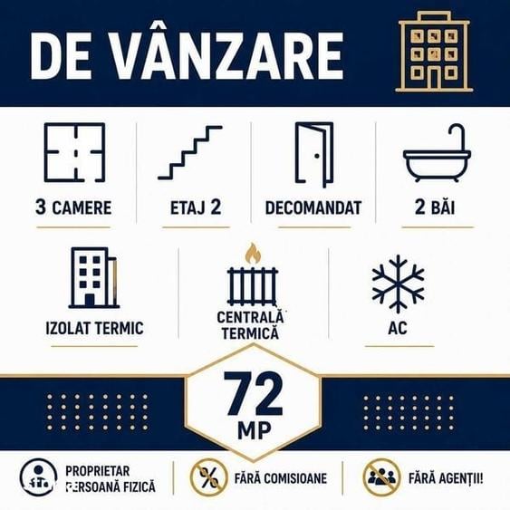 Vand apartament 3camere - 1