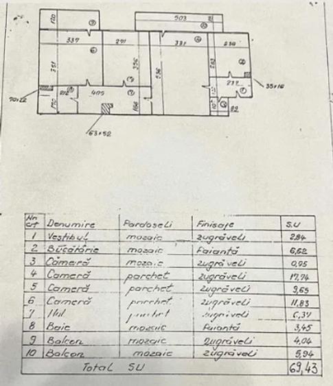 Apartament cu 3 camere semidecomandat în Titan