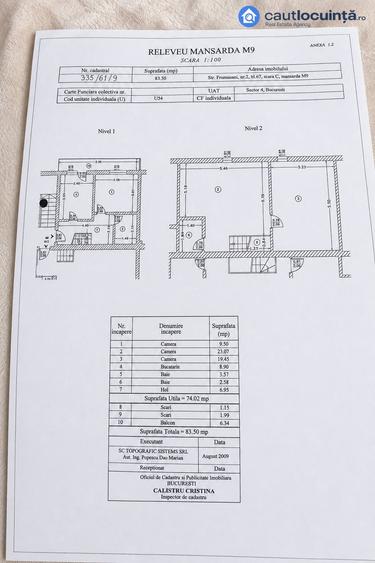Apartament cu 3 camere în Berceni