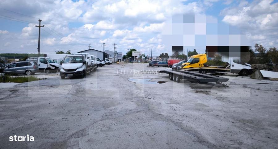 Teren industrial 5000 mp cu 2 hale 400 mp, in Isalnita, cu deschidere