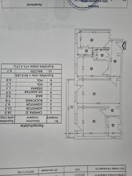 Apartament cu 3 camere semidecomandat în Central