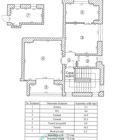 Apartament cu 2 camere semidecomandat în Ultracentral