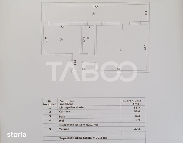 Apartament cu 2 camere decomandat în Central