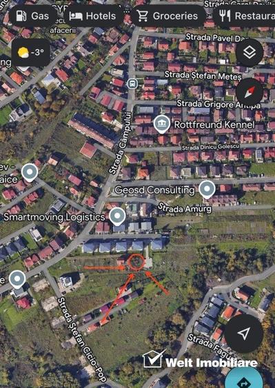 Teren Construcții intravilan de 333 mp, în Câmpului