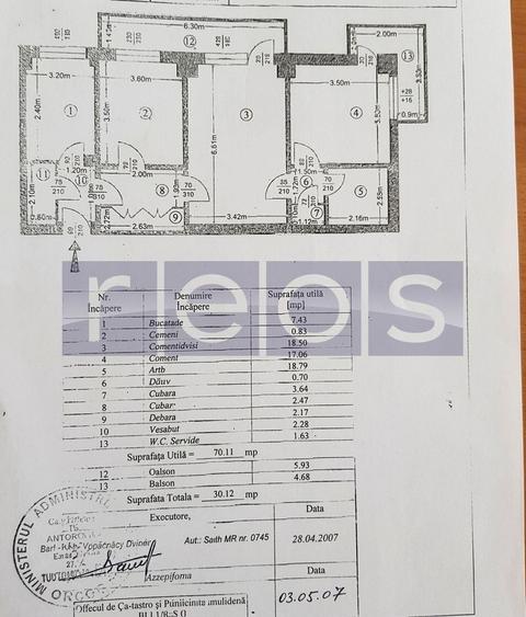 Apartament cu 3 camere semidecomandat în Dristor