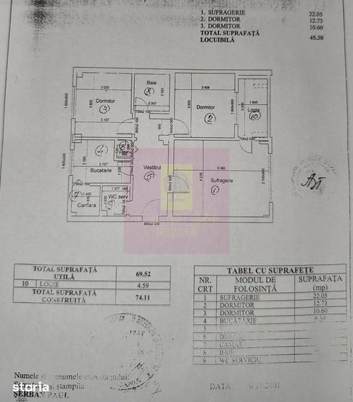 Apartament cu 3 camere decomandat în Decebal