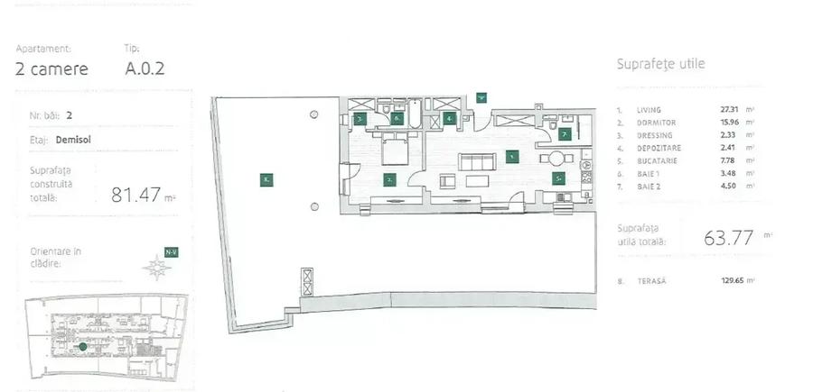 Apartament cu 2 camere semidecomandat în Pache Protopopescu