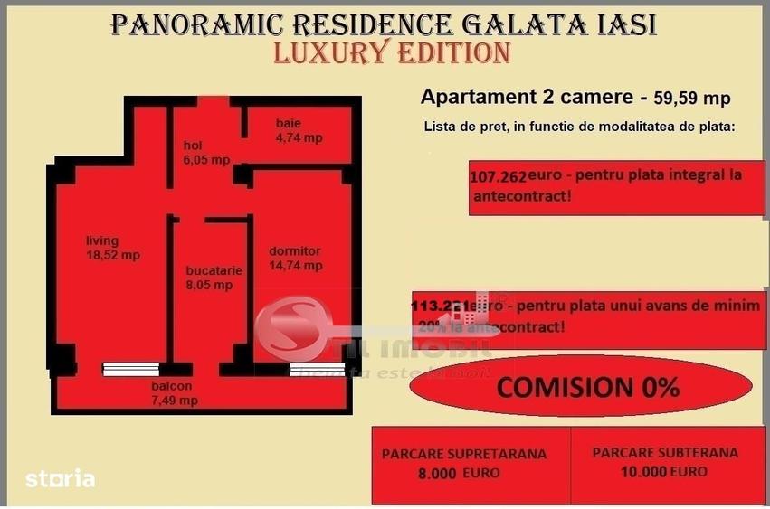 Apartament cu 2 camere decomandat în Galata