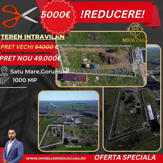 Teren de 1000 mp, în Nord