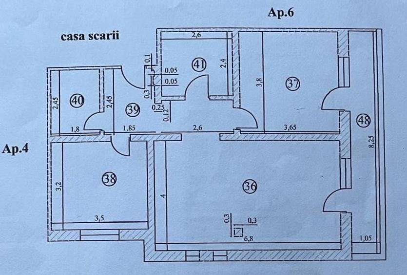 Apartament cu 3 camere decomandat în Sud