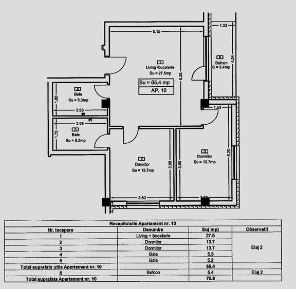 Apartament cu 3 camere semidecomandat în Central