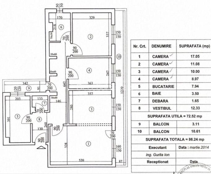 Apartament cu 3 camere decomandat, mobilat în Morarilor