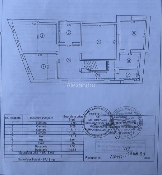 Apartament (casa nationalizata) etaj 2/2