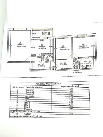 Apartament 3 camere, decomandat, centrala, zona Lipovei - 8