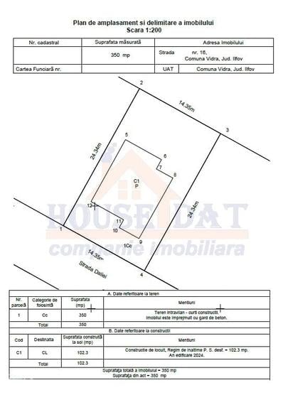 Casă individuală cu 3 camere cu Teren 350 Mp în Vidra