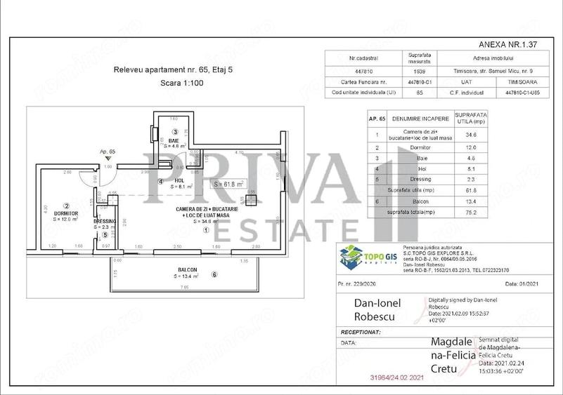 Apartament cu 2 camere în Take Ionescu
