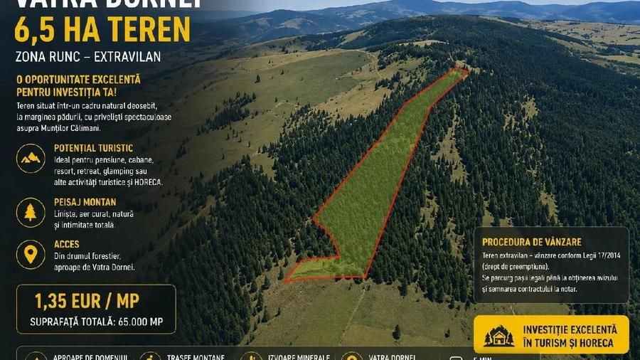 Teren agricol extravilan de 65000 mp, în Sud-Est