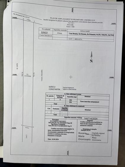 Teren de 856 mp, în Exterior Vest