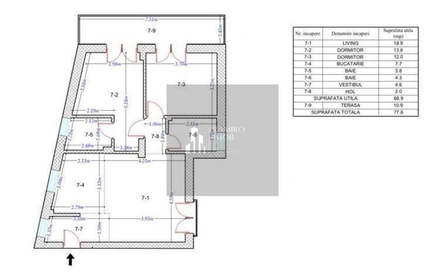 Apartament cu 3 camere decomandat în Drumul Găzarului