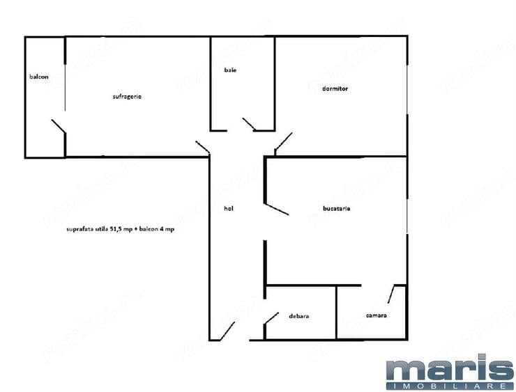 Apartament cu 2 camere în Tudor Vladimirescu