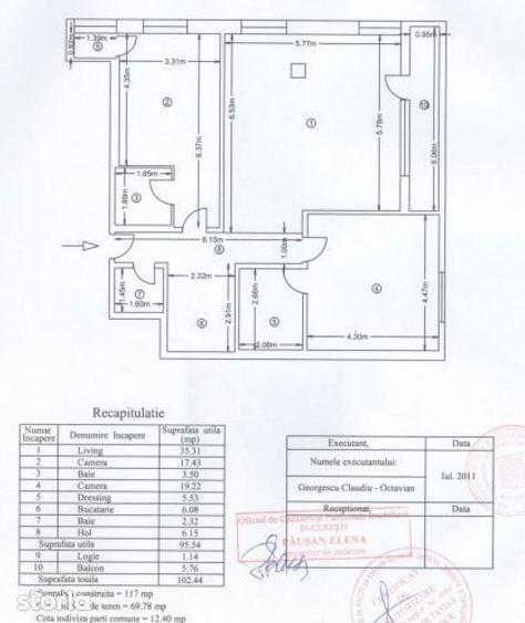 Apartament cu 3 camere în Băneasa