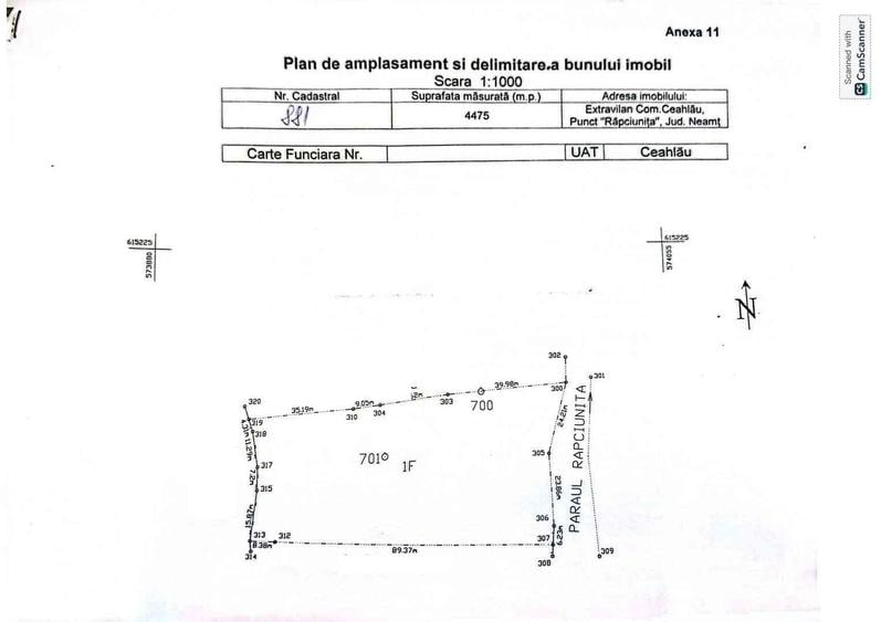Teren de 4475 mp, în Ceahlău