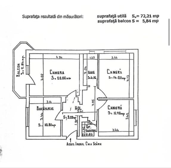 Apartament cu 3 camere decomandat în Exterior Vest