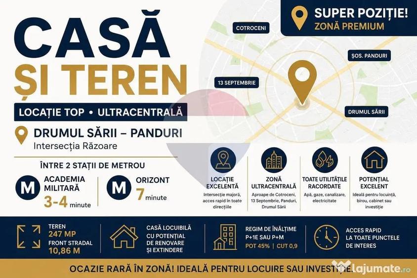 Casă cu 3 camere cu Teren 247 Mp în Drumul Sării