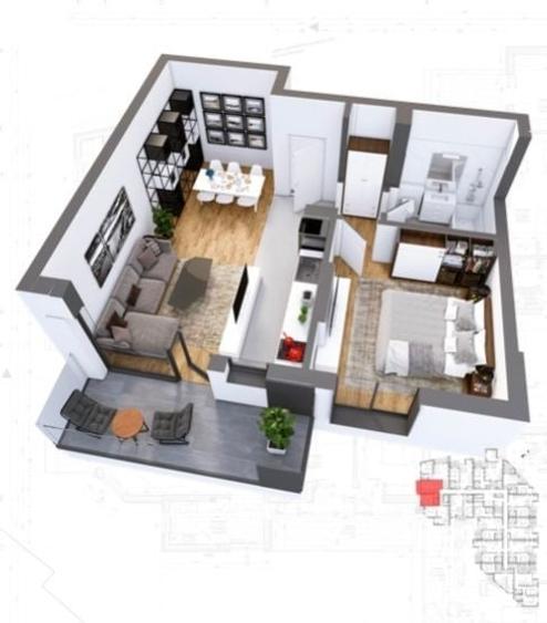 Apartament cu 2 camere decomandat, mobilat în Aviației