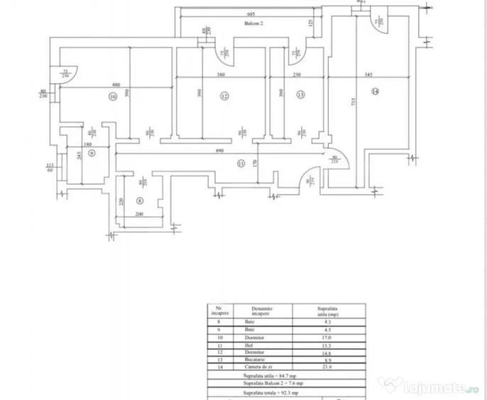 Apartament 3 camere, decomandat, 92 mp, Cartierul Veteranilo - Craiova (Dolj) - 1