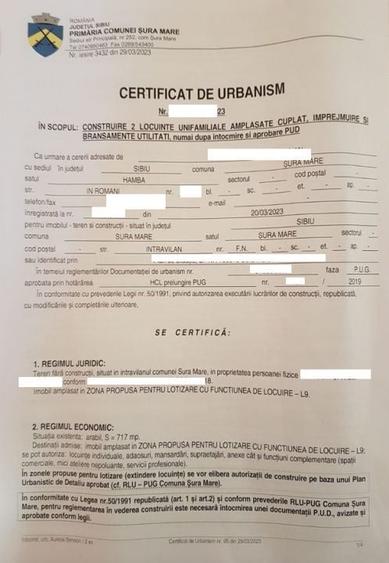 Teren Construcții intravilan de 717 mp, în Șura Mare
