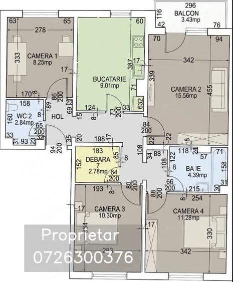 Apartament cu 4 camere decomandat în Lăpuș
