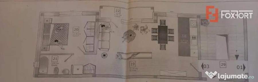 Apartament cu 2 camere decomandat în Exterior Vest