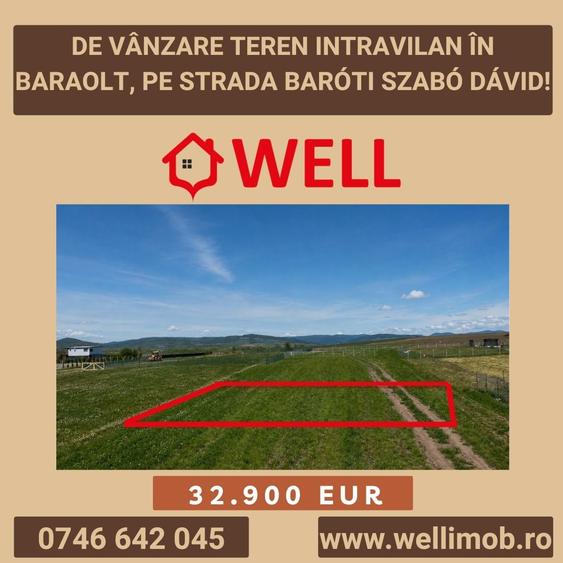 Teren intravilan de 800 mp, în Baraolt
