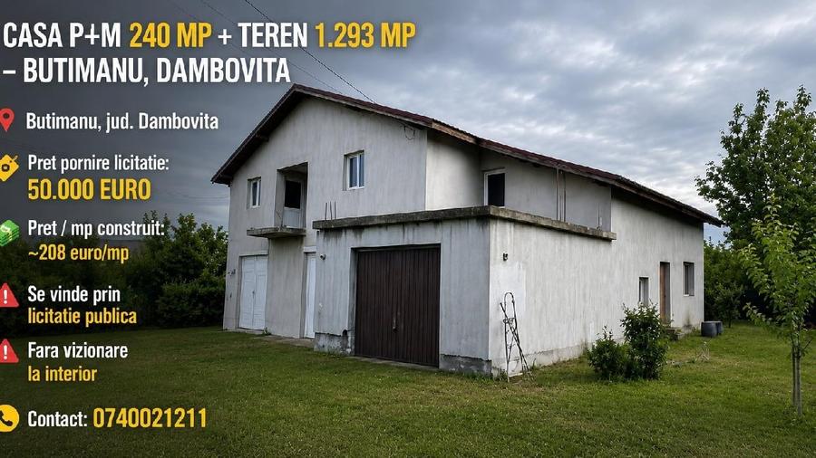 Casă individuală cu 6 camere cu Teren 1293 Mp în Butimanu