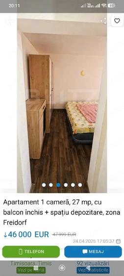 Garsonieră decomandată în Central