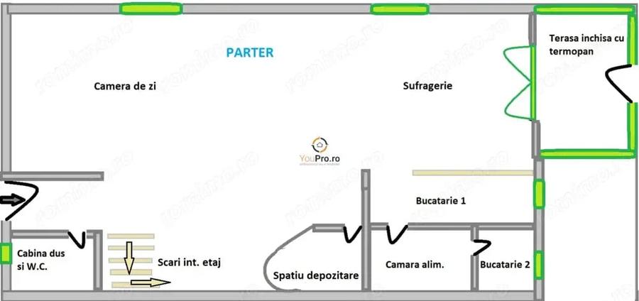 Casă cu 5 camere cu Teren 333 Mp în Central