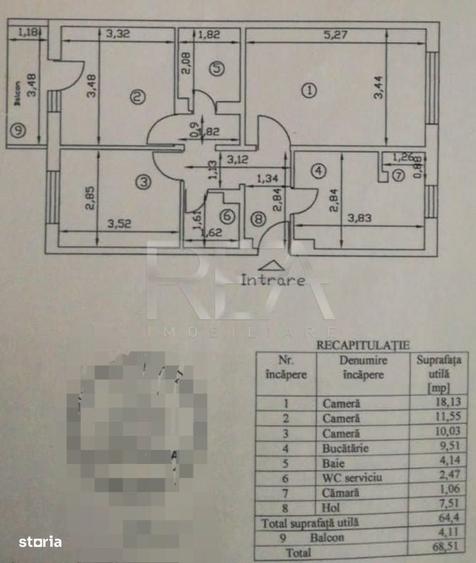 Apartament cu 3 camere decomandat în Gorjului