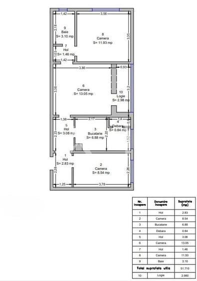 Apartament cu 3 camere semidecomandat, mobilat în Gheorghe Lazăr