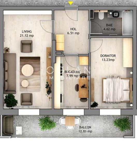 Apartament 2 cam nou, decomandat, bloc cu lift, zona Doamna Stanca - 2