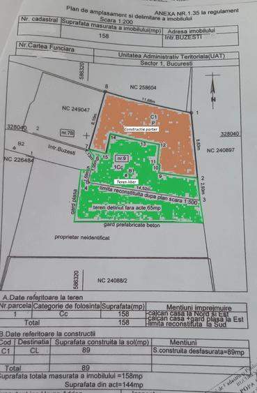 Teren de 223 mp, în Victoriei