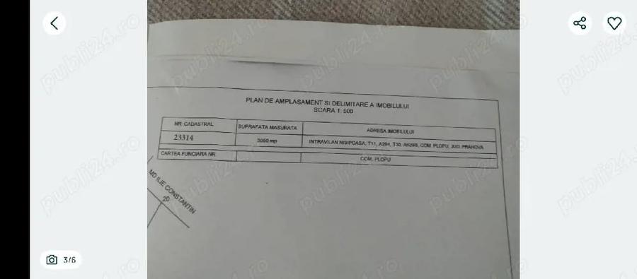 Teren de 3050 mp, în Plopu